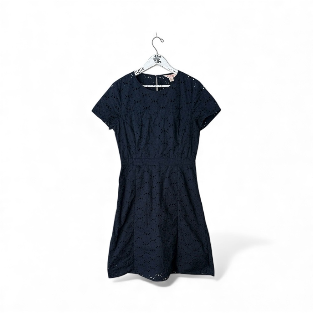 Brooks Brothers Red Fleece Navy Eyelet Dress – Size 6